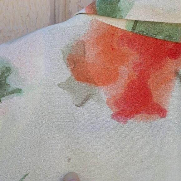 Vtg 80's Carole Little‎ Blazer Lightweight Tie Cinched Back Spring Floral Sz 8P - Picture 4 of 8